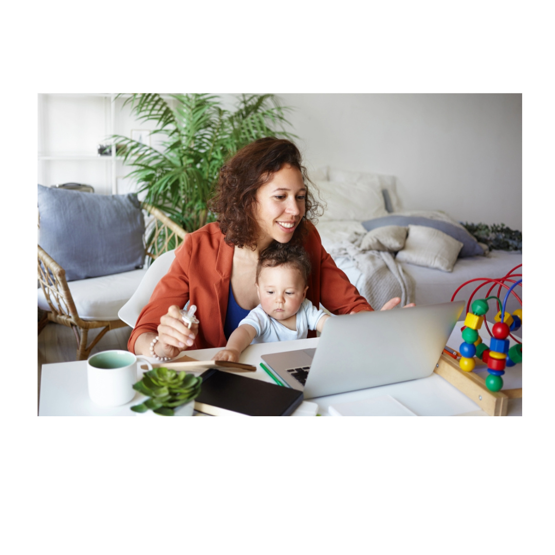 Woman studying on a laptop at home with a baby on her lap, symbolizing the flexibility of Blended Classes—complete cognitive coursework from home before meeting in person for hands-on CPR and First Aid skills training. Woman studying on a laptop at home with a baby on her lap, symbolizing the flexibility of Blended Classes—complete cognitive coursework from home before meeting in person for hands-on CPR and First Aid skills training.
